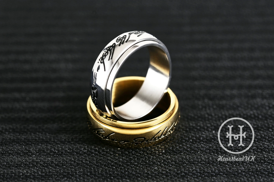 Fidget ring Lord of the Rings for men, Spinner ring for stress relief, Anxiety ring woman, Worry ring for birthday gift, LOTR jewelry
