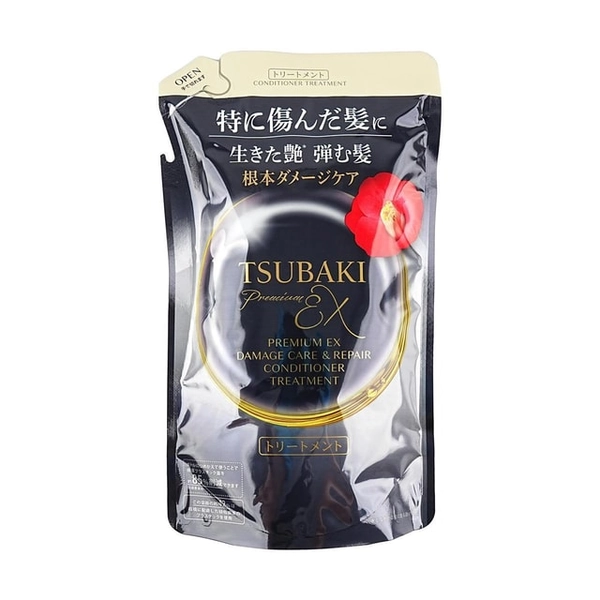 TSUBAKI Black Camellia Luxury Black Ion Repair Strong EX Hair Conditioner Refill 10.14 fl oz [2024 New Version]