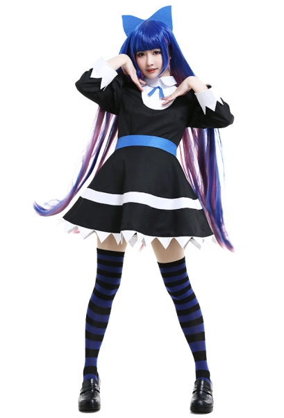 Panty &amp; Stocking with Garterbelt Stocking Anarchy Maid Black Lolita Dress Uniform Cosplay Costume