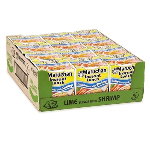 Maruchan Instant Lunch Lime with Shrimp, Ramen Noodle Soup, Microwaveable Meal, 2.25 Oz, 12 Count