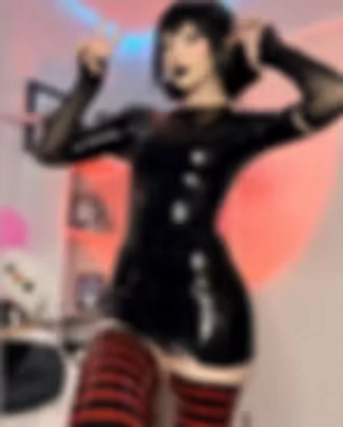 Latex Striped Stockings with Feet