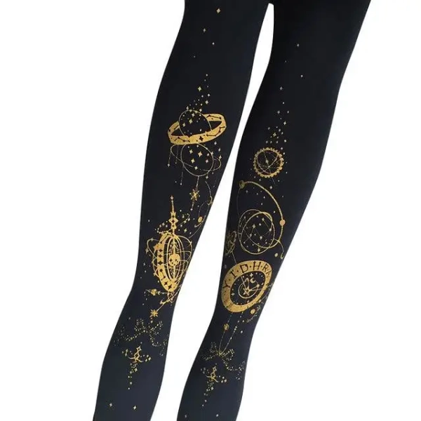 Steampunk Inspired Tights in Maroon, Navy Blue, and Jet Black