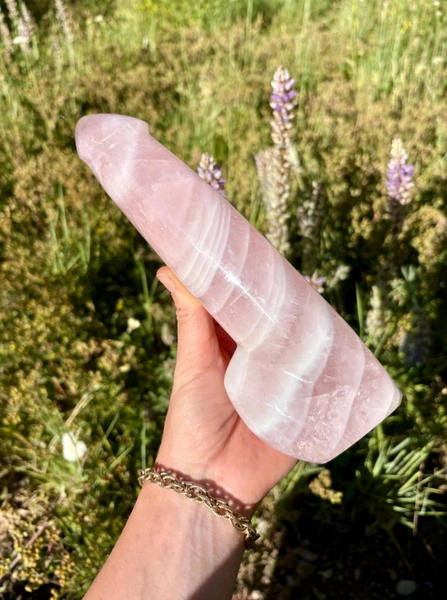 Crystal Penis, 8-9" Rose Quartz Phallus, Natural Stone Phallus Carvings, XL Crystal Peen, Hand Carved Male Penis, Penis Art, Altar Decor