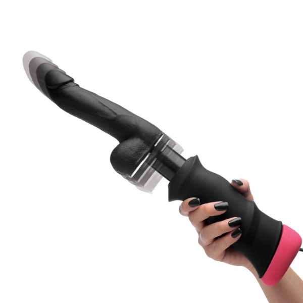 Mega-Pounder Hand-held Thrusting Silicone Dildo