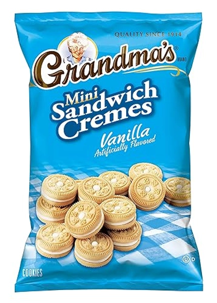 Grandma's Mini Cookies, Vanilla Crème, 3.71 Ounce (Pack of 24)