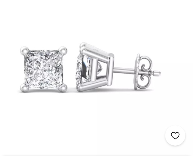 1ct Princess Cut Diamond Studs 