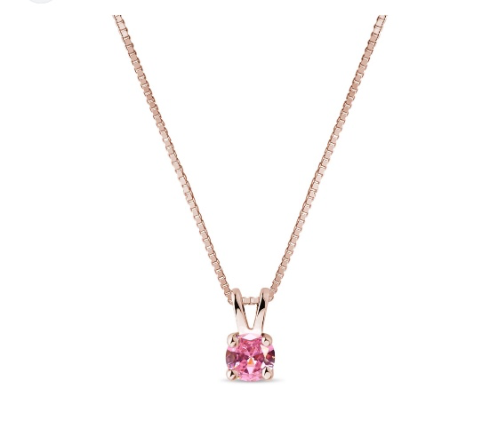 Pink Sapphire Rose Gold Necklace