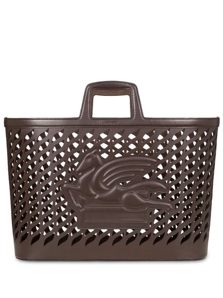 Pegaso-motif leather blanket holder