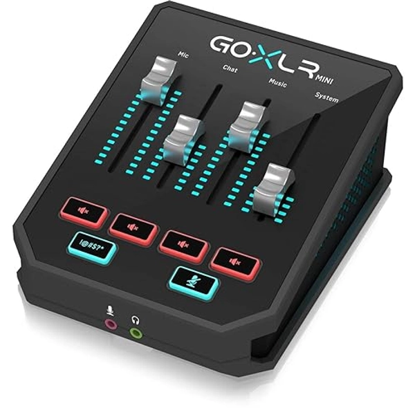 TC Helicon GoXLR MINI Online Broadcast Mixer with USB/Audio Interface and Midas Preamp, Officially Supported on Windows