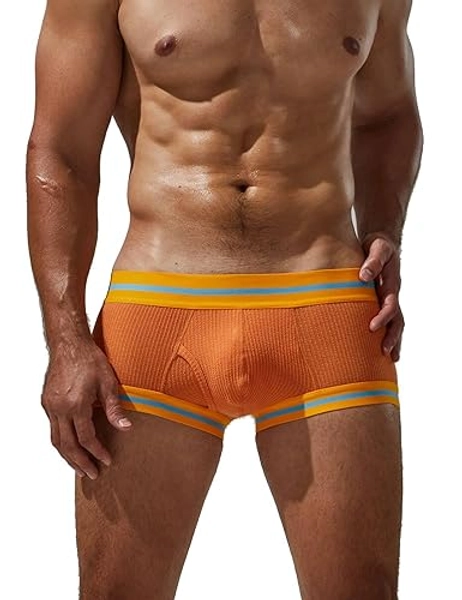 BIMONI Herren Low Rise Sexy Boxer Brief Eisseiden Modal Unterhose Boxershorts Trunk Männer Hipster Unterwäsche