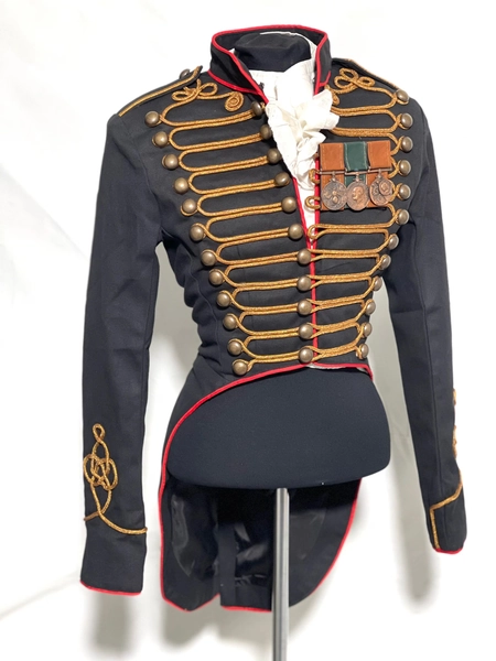 Women&#39;s Military ceremonial Hussar Officers Tail coat with brass buttons in chest size to fit 36”, 38” 40”