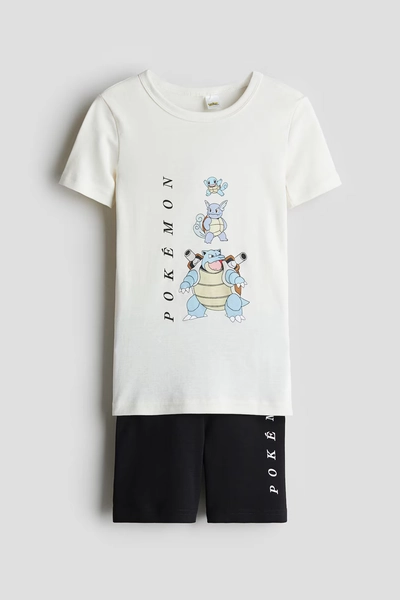 Snug-Fit Printed Cotton Pajamas - Cream/Pokémon - Kids | H&M US