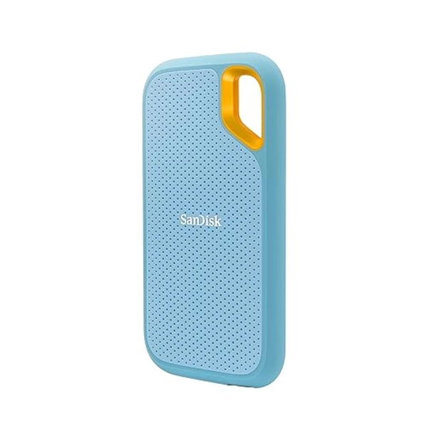 SanDisk 2TB Extreme Portable SSD - Up to 1050MB/s, USB-C, USB 3.2 Gen 2, IP65 Water and dust Resistance, Updated Firmware, Sky Blue - External Solid State Drive - SDSSDE61-2T00-G25B