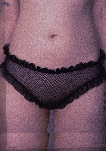 Baby One More Time Backless Briefs In Black Mesh | S