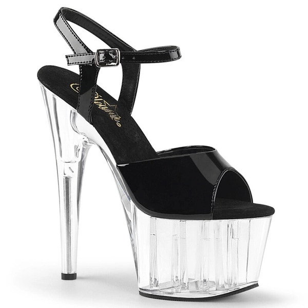 Pleaser ADORE-709 - Schwarz / Klar | Crazy-Heels