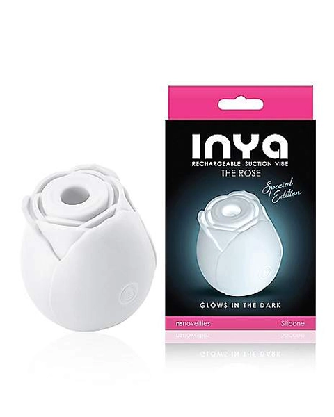 Glow in the Dark 10-Function Rechargeable Rose Clitoral Vibrator - 2.6 Inch