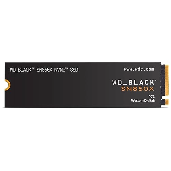 WD_BLACK SN850X 1TB NVMe M.2 SSD, M.2 2280 NVMe SSD, Gaming Expansion SSD, PCIe Gen4 NVMe, High Performance Internal SSD, Read speeds up to 7300 MB/s, Write speeds up to 6,300 MB/s, Black