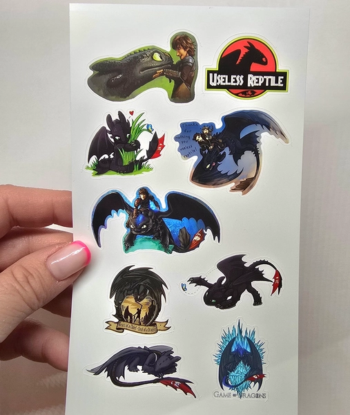 How Train Your Dragon Toothless Night Fury Mini Sticker Pack — Artist Jennette Brown
