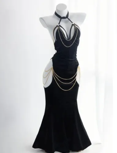 Black Albedo Cutout Dress