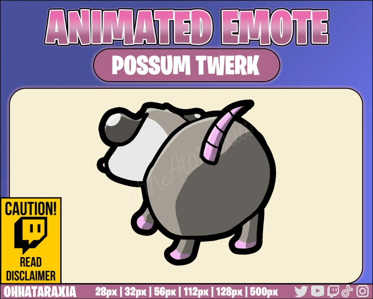 Animated Emote/Alert - Possom Twerk - Instant Download - Ready to Use!