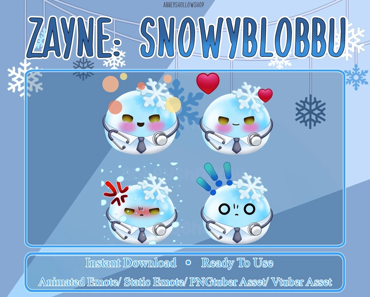 Zayne: Snowyblobbu | Love and Deepspace | Premade Animated Pack (4) | Twitch/Discord Animated/Static Emotes | Stream ornament/asset