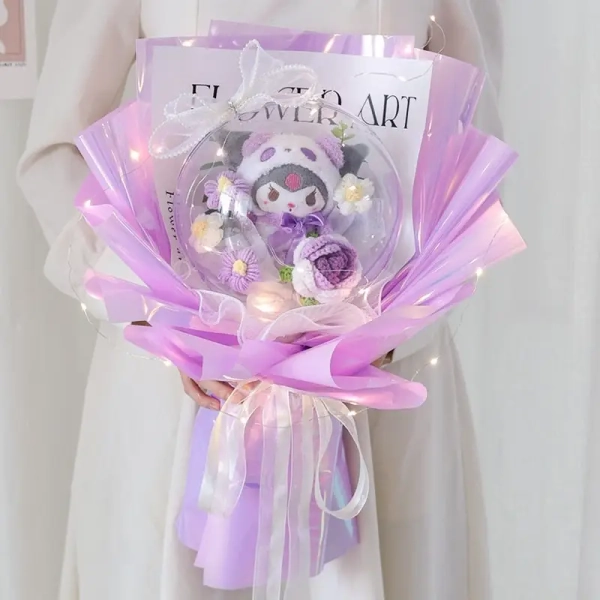 Luxury Floral Kawaii Plush Bouquets with Sanrio Characters