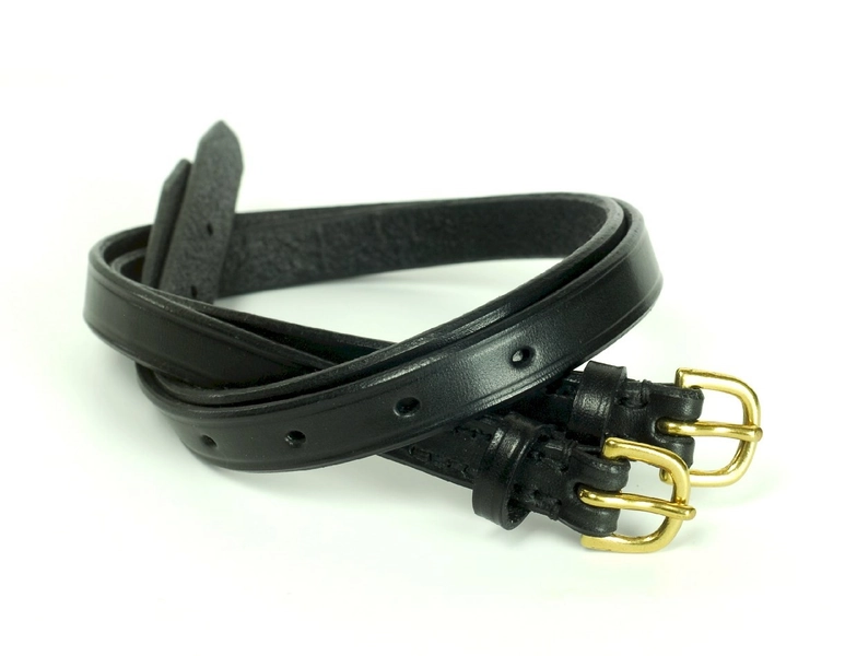 Döbert Sporenriemen, schwarz mit Messingschnalle