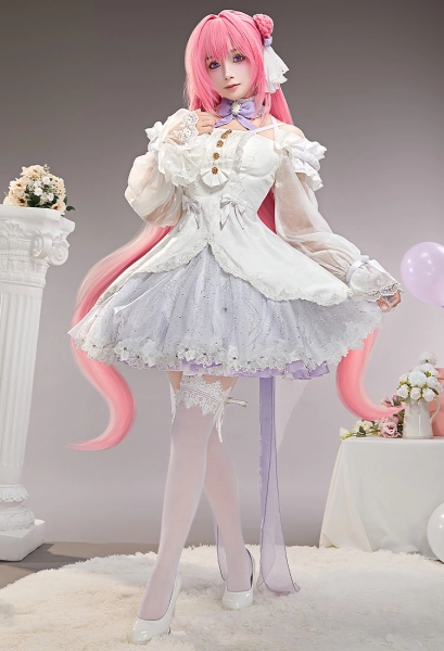 Goddess of Victory: Nikke Dorothy Cosplay Costume Remake Top and Skirt with Train and Headpiece