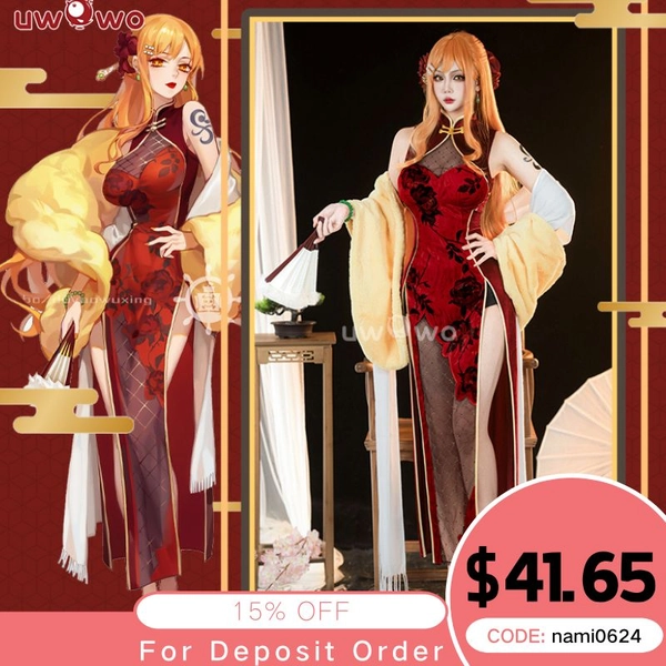 Uwowo Anime Fanart Nami Chinese Dress Cheongsam Cosplay Costume