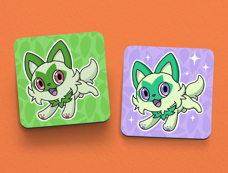 Sprigatito & Shiny Sprigatito Coasters - Gen 9 - Grass Starter
