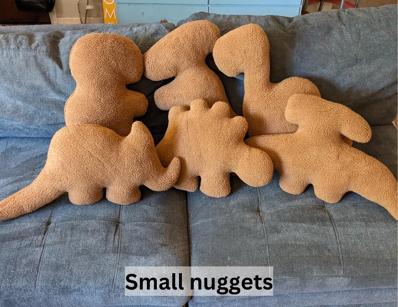 Original Large Dino Nugget Plushies, Dino Nuggie Plush, Dinosaur Plushy, Unique Throw Pillow, Home Decor, Chicken Nugget, Accent Pillow