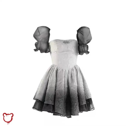 'Black Mini Frilly Dress' - Mini dress / XL