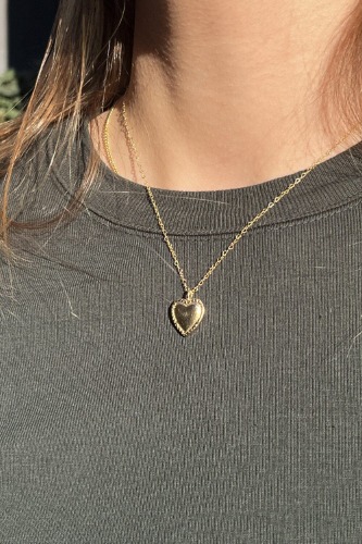 Copper Heart Pendant Necklace | Gold