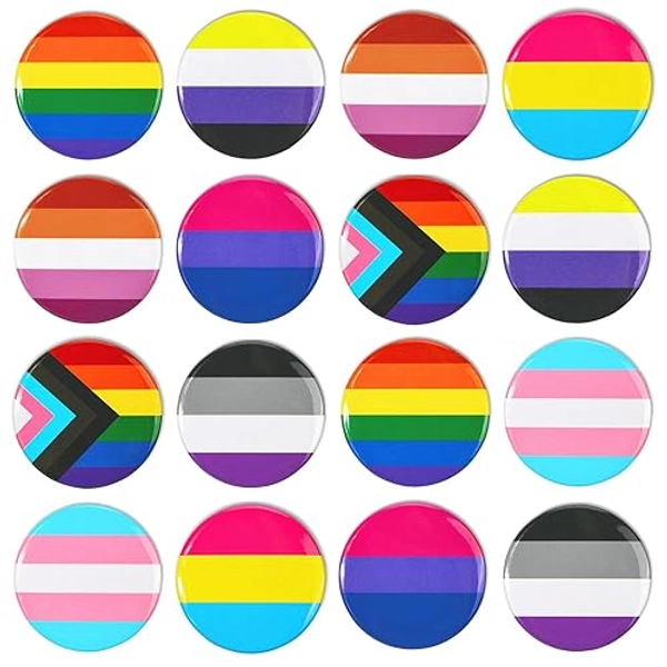 HOWAF 16 Broche Drapeau Arc en Ciel Pins LGBT Gay Pride Flag Bouton Badge Broche Arc en Ciel LGBT Accessoires pour Drapeau LGBT Flag Vêtements Revers Sac à Dos Décorations