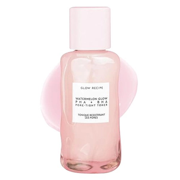 Glow Recipe Watermelon Glow Porentiefes Gesichtswasser, PHA und BHA – mildes Peeling-Gesichtswasser mit Hyaluronsäure, Kaktuswasser, beruhigender Gurke und Tee-Extrakt, Reisegröße 40 ml