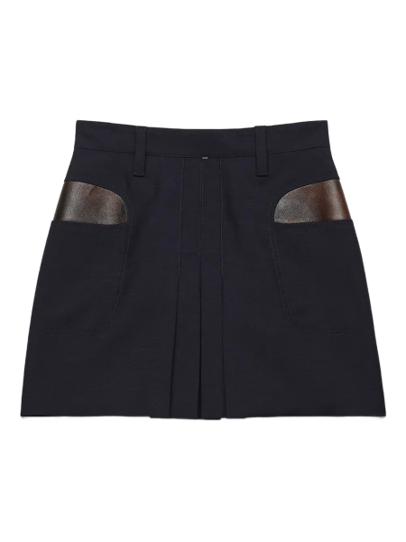 Prada leather-pocket pleated mini skirt | 36