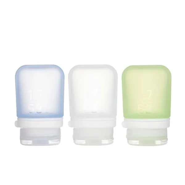 humangear GoToob+ 3-Pack | Refillable Silicone Travel Bottle | Locking Lid | Food-Safe Material