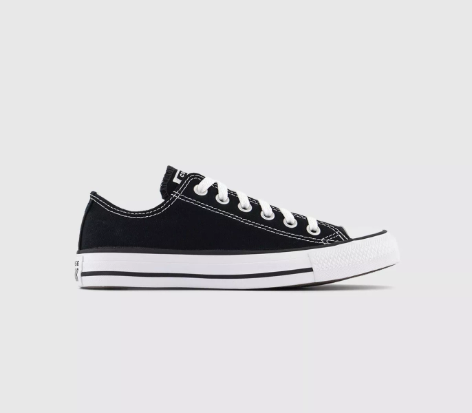 Converse All Star Low Trainers Black Canvas 
