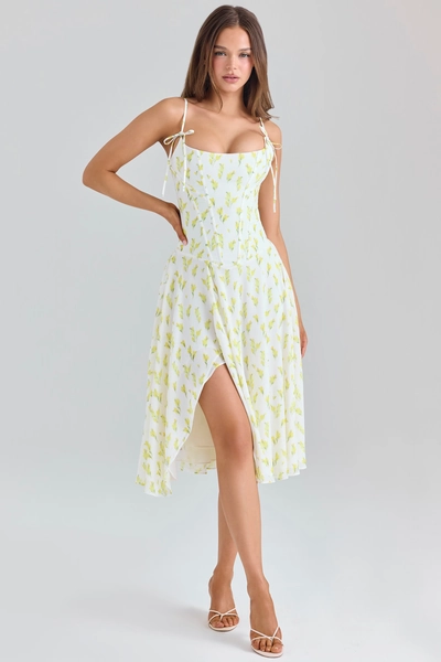 Yvette Lemon Dress - House of CB