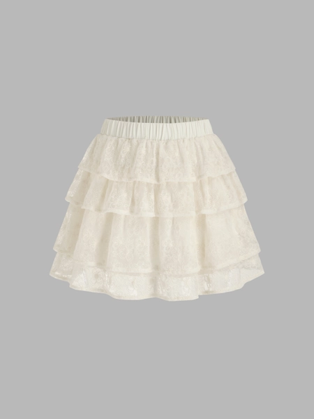 Woven Mid Rise Tiered Mini Skort