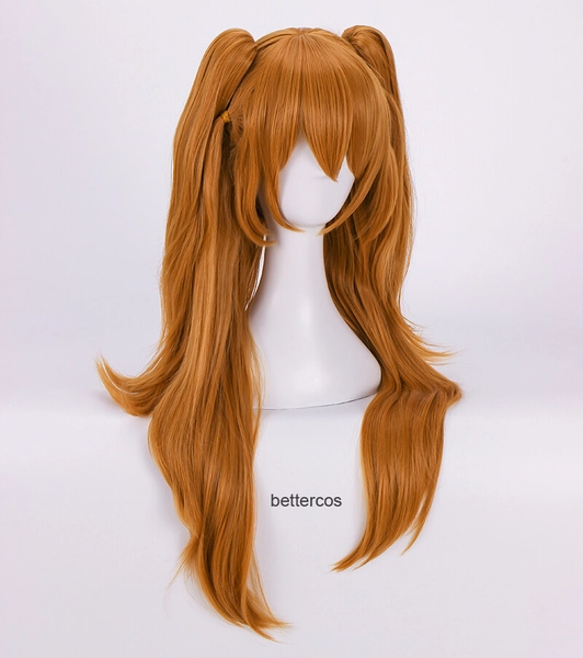 EVA Asuka Langley Soryu long clip ponytail heat resistant Cosplay party wig
