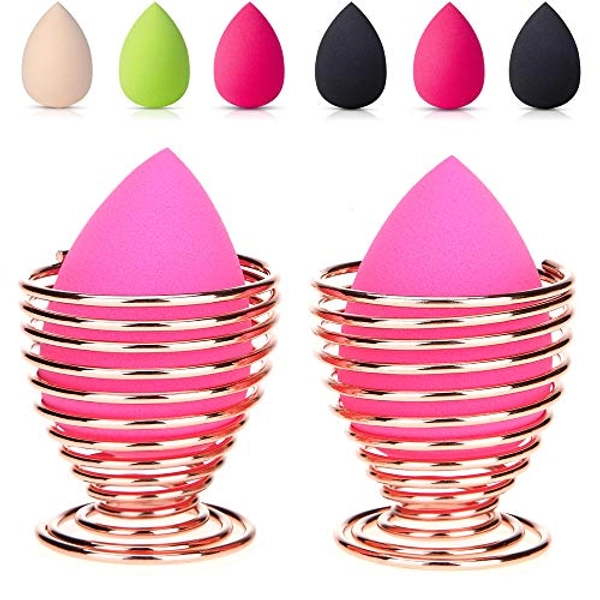 LanMa Beauty Blender Sponge Holder(2 Pack Rose Gold) Makeup Sponge Drying Stand Storage Egg Powder Puff Display Stand