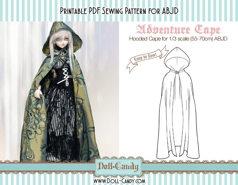 DCP28 - 1/3 and 70cm size Adventure Cape pattern Digital Download