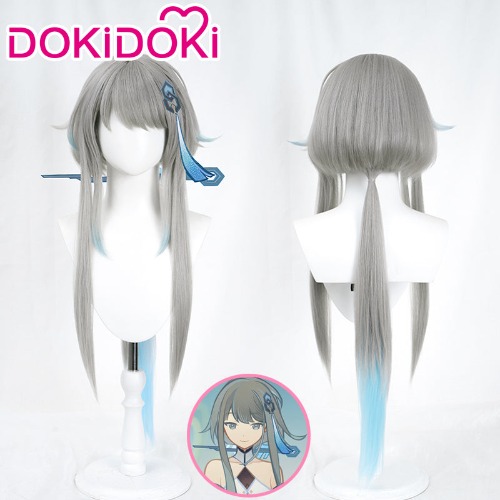 DokiDoki Game Genshin Impact Cosplay Guizhong Wig Long Hair Gui Zhong | Highlighted Version