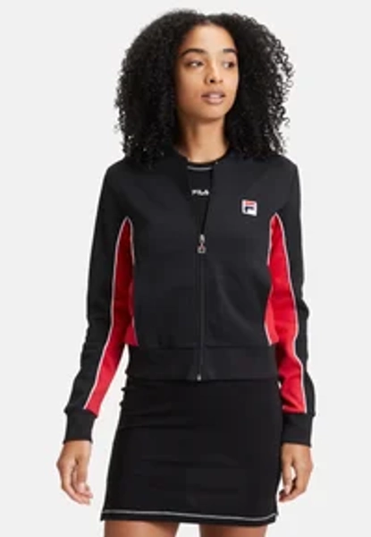 Felpa con zip - black true red