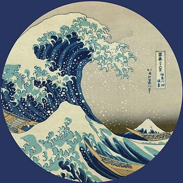 "Great Wave off Kanagawa circle" Sticker for Sale by monsterplanet