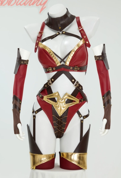 Mileena Derivative Sexy Lingerie Set Cutout Bondage Top and Panty with Gloves