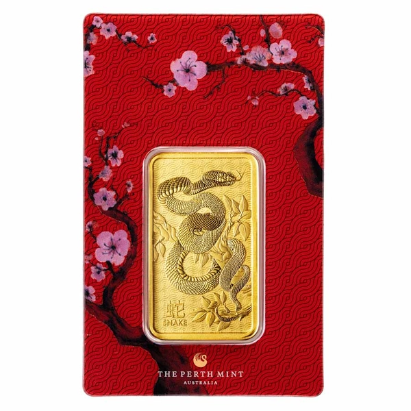 1 oz Gold Bar - Perth Mint Lunar Snake