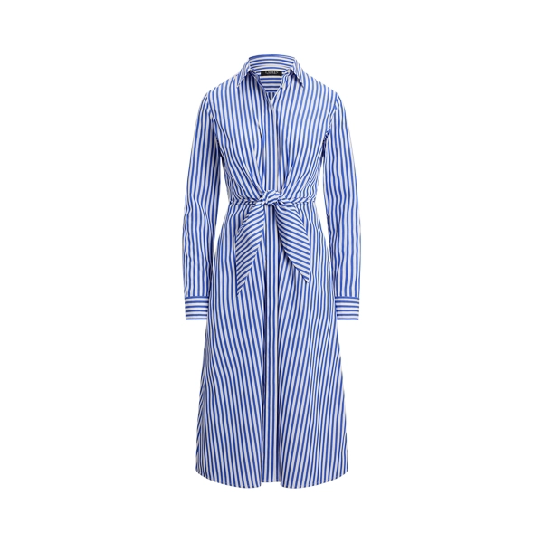 Striped Tie Front Broadcloth Shirt Dress | Ralph LaurenĀ® Australia