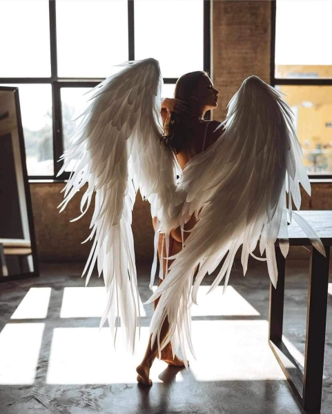 White angel wings | White wings costume | Big angel wings for photo shoot women's  and men's | Extra large white wings |